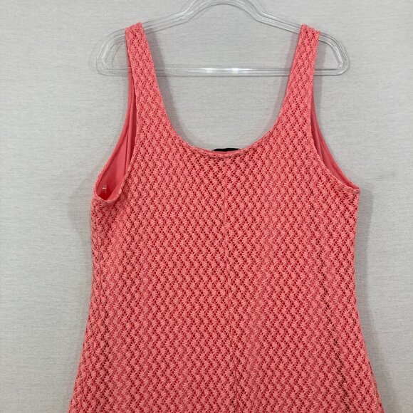 New Ava & Viv Women's 1X Midi Peach Crochet Sleeveless Dress Vacation Resort - Picture 11 of 11